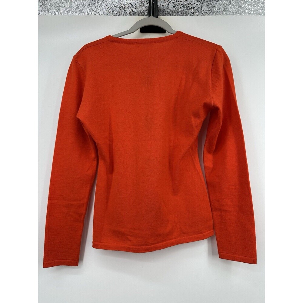 Made in Italy Women's Wool Blend Mixed‎ Sweater Size Small Red  long sleeves - Picture 3 of 11
